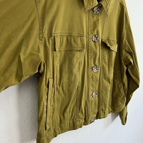 Ava & Viv Green/mustard Yellow 1X Womens Plus Size Anorak Crop Cargo Jacket NWOT - Picture 9 of 11